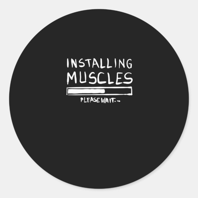 Adesivo Redondo Installing Muscles (Frente)