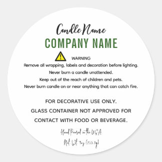 Adesivo Redondo Instrução de Aviso de Vela