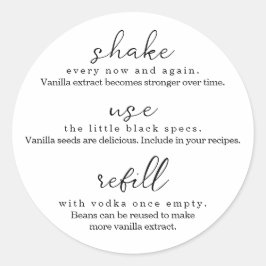 Adesivo Redondo Instruções de Extrato de Vanilla Homemade