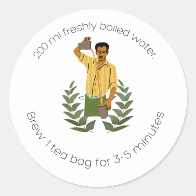 Adesivo Redondo Instruções para chá Chai (Frente)