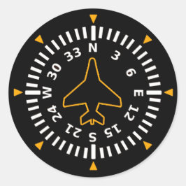 Adesivo Redondo Instrumento de Voo de Compass de Aeronaves