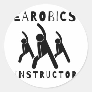 Adesivo Redondo Instrutor de Aeróbios
