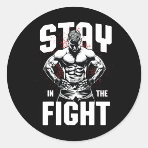 Adesivo Redondo Instrutor de Esporte Divertido Treinador de Boxe A