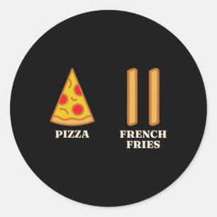 Adesivo Redondo Instrutor de Esqui Pizza Iniciante de Fries france