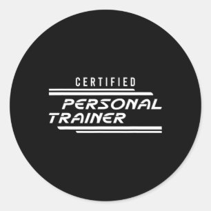 Adesivo Redondo Instrutor de Fitness Treinador Pessoal Certificado