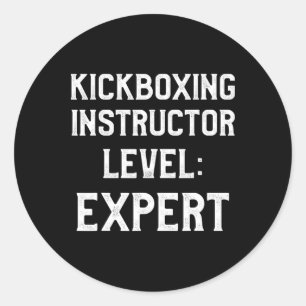 Adesivo Redondo Instrutor de Kickboxing Treino de Kick Boxing _2