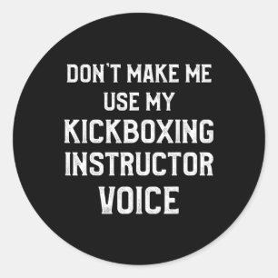 Adesivo Redondo Instrutor de Kickboxing Treino de Kick Boxing _3
