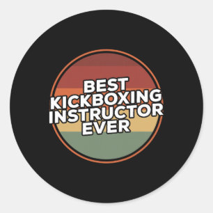 Adesivo Redondo Instrutor de Kickboxing Vintage Mais Bem Avaliado