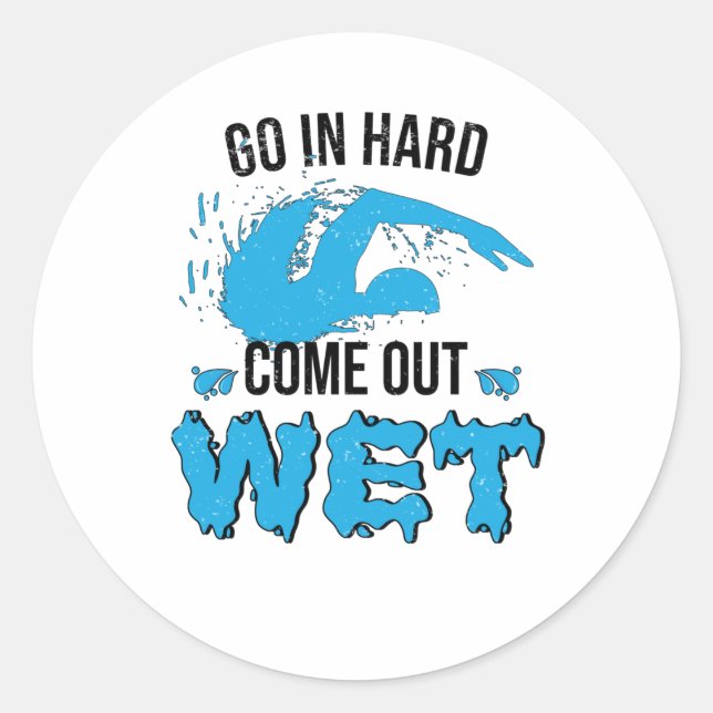 Adesivo Redondo Instrutor de natação Swimmer Natação Clube Água (Frente)