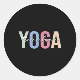 Adesivo Redondo Instrutor de Yoga Professor de Yoga