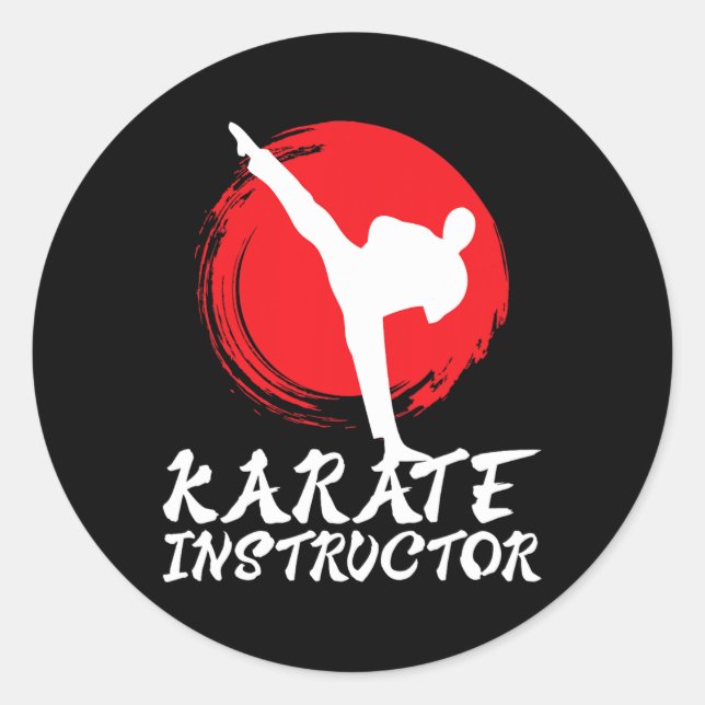 Adesivo Redondo Instrutor Karate Professora Karate Instrutor Karat (Frente)
