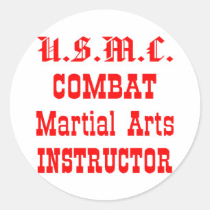 Adesivo Redondo Instrutor USMC Combat Martial Arts
