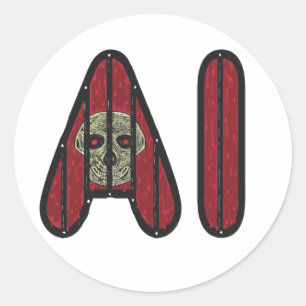 Adesivo Redondo Inteligência Artificial AI