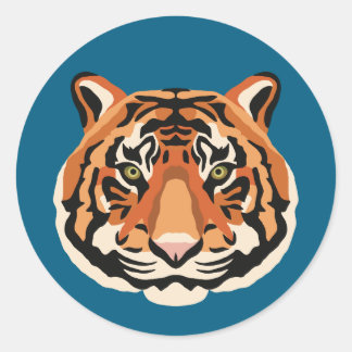 Adesivo Redondo Intense Tiger Eyes the Powerful Big Cat
