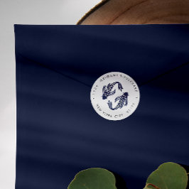 Adesivo Redondo Internacional > Japonês | Blue Koi Fish Weding add