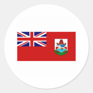 Adesivo Redondo International da BANDEIRA de Bermuda