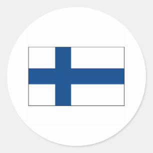 Adesivo Redondo International da BANDEIRA de Finlandia