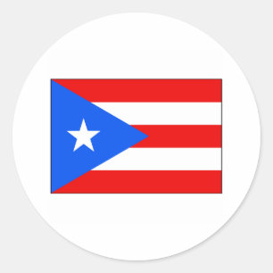 Adesivo Redondo International da BANDEIRA de Puerto Rico