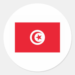 Adesivo Redondo International da BANDEIRA de Tunísia