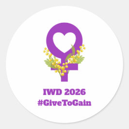 Adesivo Redondo International Women's Day 2026 IWD Give To Gain