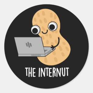 Adesivo Redondo Internut Funny Internet Peanut Pun Dark BG