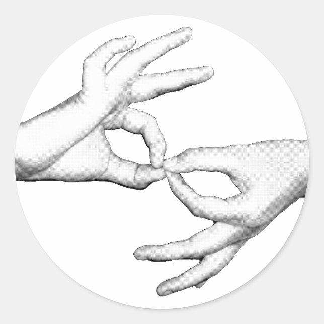 Adesivo Redondo Intérprete ASL (Frente)