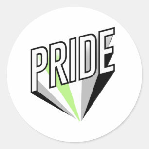 Adesivo Redondo Interrupção do Orgulho do Agender