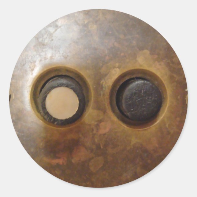 Adesivo Redondo Interruptor de luz do botão de pressão vitoriano (Frente)