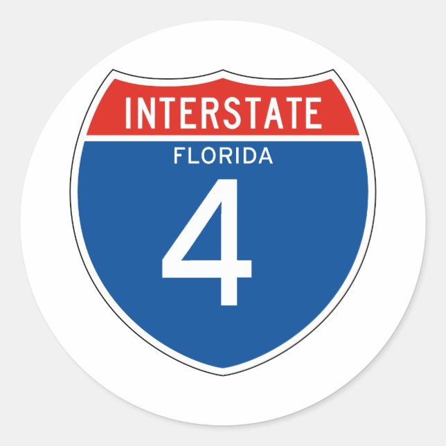 Adesivo Redondo Interstate Sign 4 - Florida (Frente)