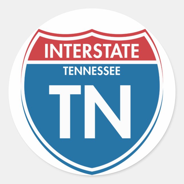 Adesivo Redondo Interstate Tennessee TN (Frente)