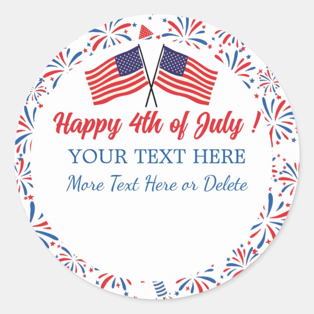 Adesivo Redondo Introdução ao Dia da Independência do Fogos de Art (Frente)