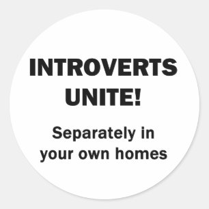 Adesivo Redondo Introverts unem-se!