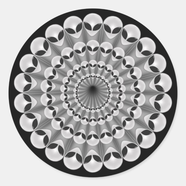 Adesivo Redondo Invasão de alienígena (Frente)