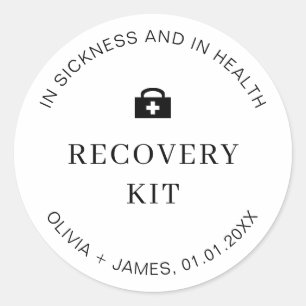 Adesivo Redondo Invasão de primeiros socorros do kit de recuperaçã