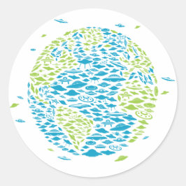 Adesivo Redondo Invasão do mundo, Alienígenas, navios espaciais