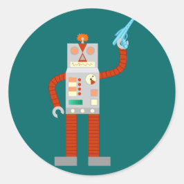 Adesivo Redondo Invasão do Raygun Robot