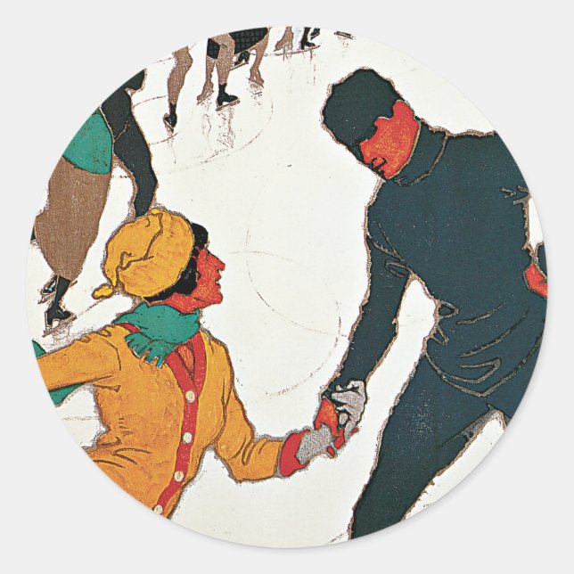 Adesivo Redondo Inverno em Davos (Frente)