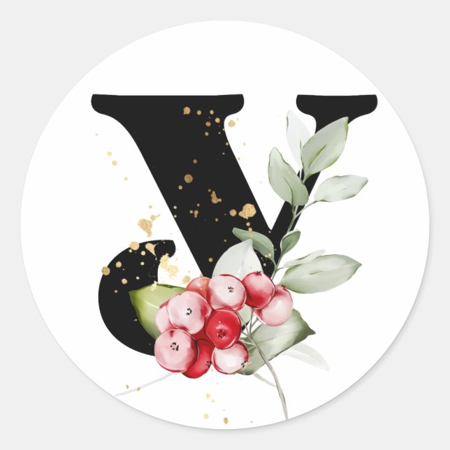 Adesivo Redondo inverno MONOGRAM alfabeto cirílico búlgaro Classe (Frente)