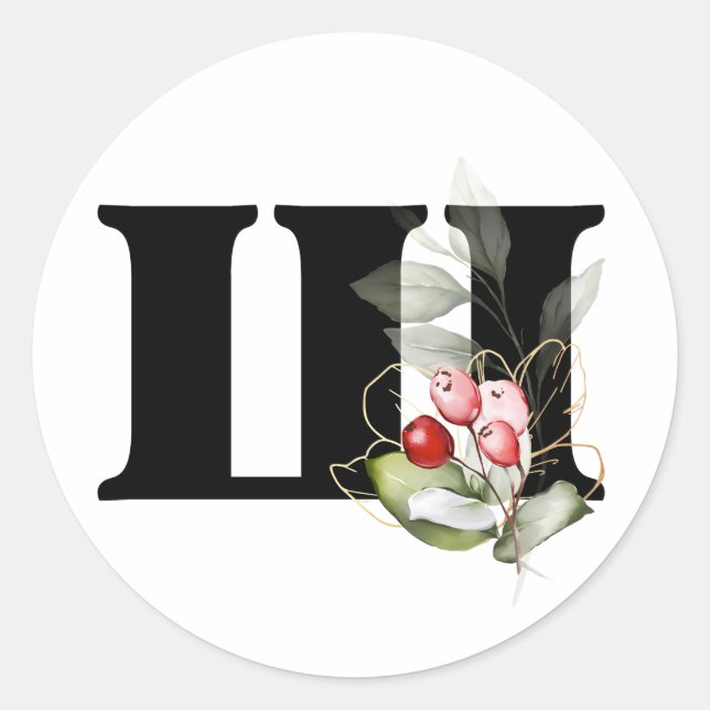 Adesivo Redondo inverno MONOGRAM alfabeto cirílico búlgaro  Classe (Frente)