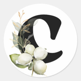 Adesivo Redondo inverno MONOGRAM alfabeto cirílico búlgaro  Classe