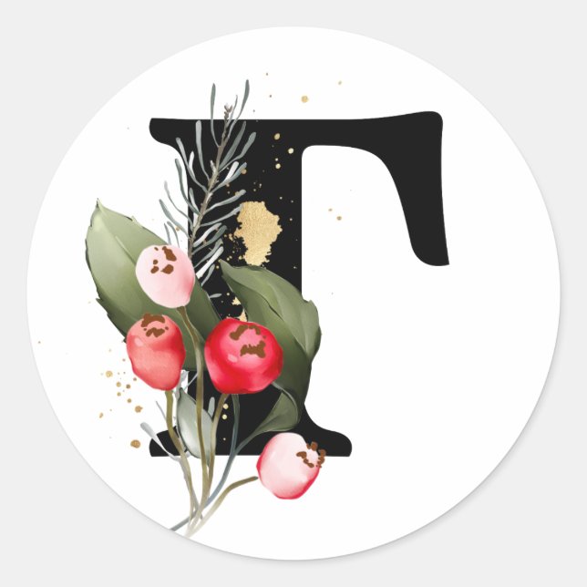 Adesivo Redondo inverno MONOGRAM alfabeto cirílico búlgaro  Classe (Frente)