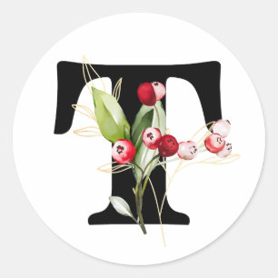 Adesivo Redondo inverno MONOGRAMA alfabeto cirílico búlgaro  Class