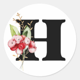 Adesivo Redondo inverno MONOGRAMA alfabeto cirílico búlgaro  Class