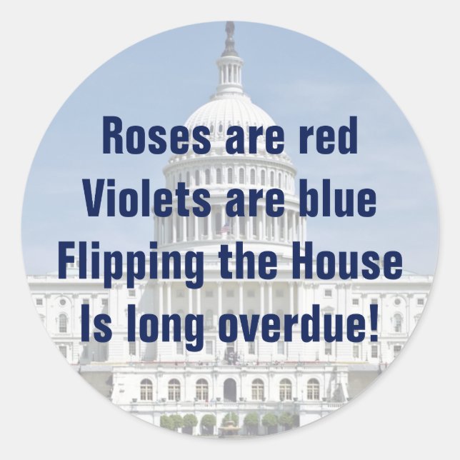 Adesivo Redondo Invertendo a Câmara dos Representantes (Frente)