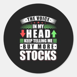 Adesivo Redondo Investidor No Meu Comprar Mais Ações