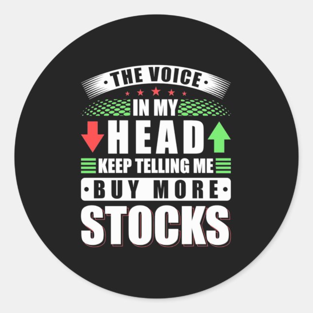 Adesivo Redondo Investidor No Meu Comprar Mais Ações (Frente)