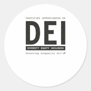 Adesivo Redondo Investigador Certificado Da Dei Diversity Equity I