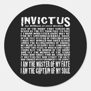 Adesivo Redondo Invictus Poem