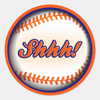 Adesivo Redondo Invólucro da festa surpresa do fã de basball