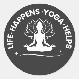 Adesivo Redondo Ioga Ajuda a Vida Meditação & Ioga
